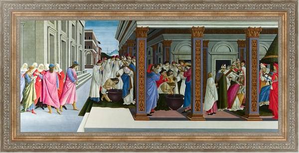 Постер Четыре сцены из старой жизни Святого Зиновия с типом исполнения На холсте в раме в багетной раме 484.M48.310