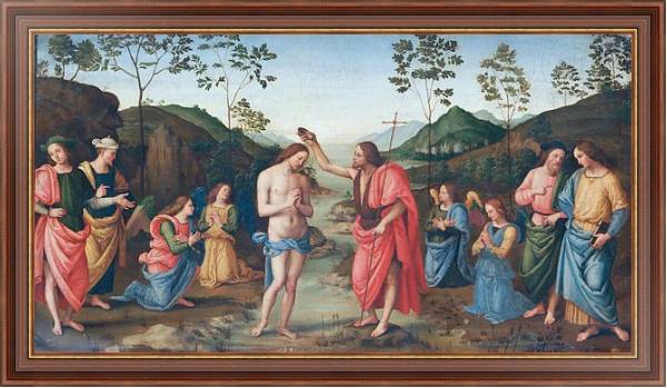 Постер Крещение Христа 3 с типом исполнения На холсте в раме в багетной раме 35-M719P-83