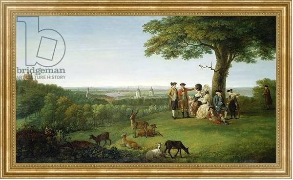 Постер One Tree Hill, Greenwich, with London in the Distance, 1779 с типом исполнения На холсте в раме в багетной раме NA033.1.051
