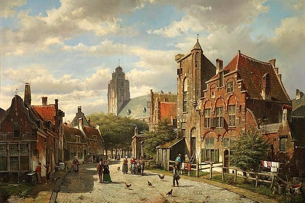 Постер Голландский городок с типом исполнения На холсте без рамы