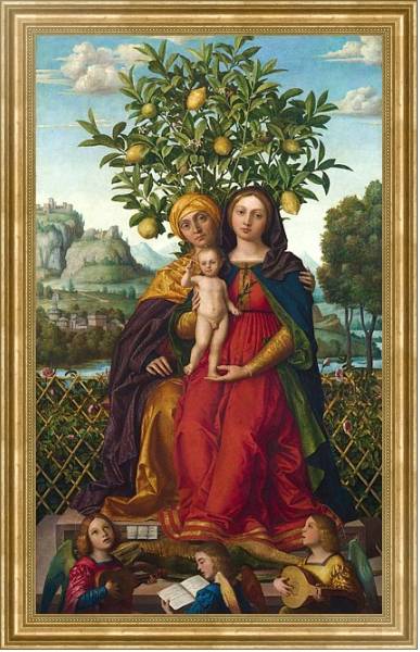 Постер Дева Мария с младенцем и Святой Анной 2 с типом исполнения На холсте в раме в багетной раме NA033.1.051