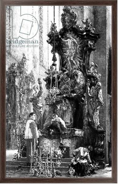 Постер Drawing of an Altar, 1885 с типом исполнения На холсте в раме в багетной раме 221-02