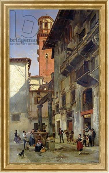 Постер Via Mazzanti, Verona, 1880 с типом исполнения На холсте в раме в багетной раме NA033.1.051