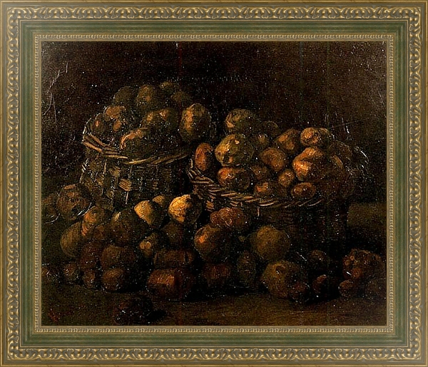 Постер Корзины картофеля с типом исполнения На холсте в раме в багетной раме 484.M48.640