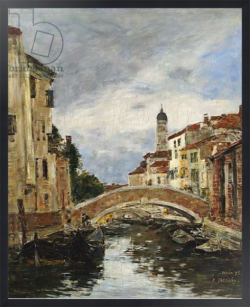 Постер A Small Venetian Canal, 1895 с типом исполнения На холсте в раме в багетной раме 1727.8010