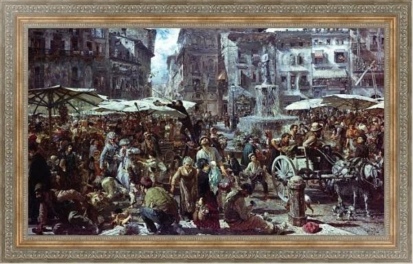 Постер The Market of Verona, 1884 2 с типом исполнения На холсте в раме в багетной раме 484.M48.310