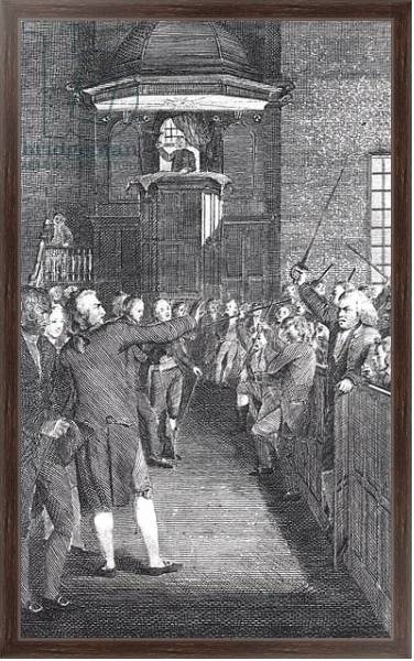 Постер Town Meeting, c.1770, from M'Fingal', by John Trumball, engraved by Elkanah Tisdale 1795 с типом исполнения На холсте в раме в багетной раме 221-02