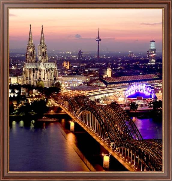 Постер Кёльн . Германия с типом исполнения На холсте в раме в багетной раме 35-M719P-83