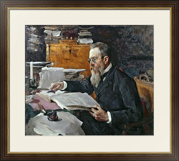 Постер Portrait of Nikolai Andreyevich Rimsky-Korsakov с типом исполнения Под стеклом в багетной раме 1.023.036