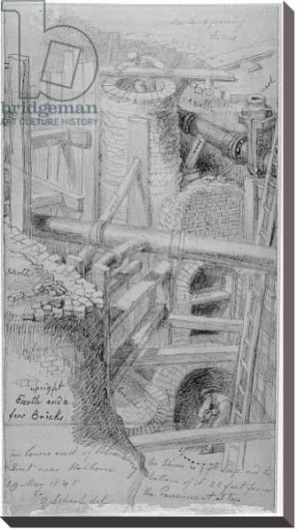 Постер Sewer construction in Bloomsbury, London, 1845 с типом исполнения На холсте без рамы