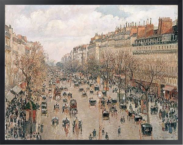Постер Бульвар Монмартр в Париже с типом исполнения На холсте в раме в багетной раме 1727.8010
