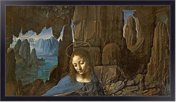 Постер The Virgin of the Rocks, c.1508 с типом исполнения На холсте в раме в багетной раме 221-01