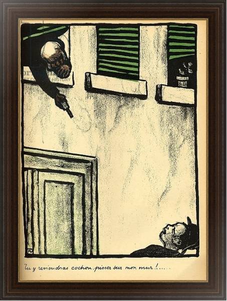 Постер A bourgeois fires from his window on a passerby, 1902 с типом исполнения На холсте в раме в багетной раме 1.023.151