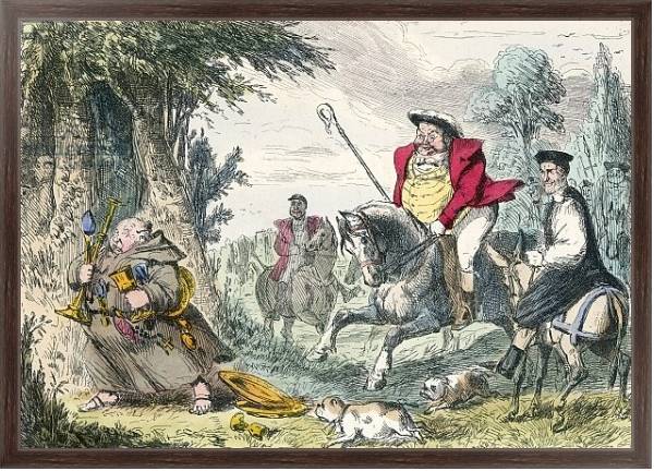Постер King Henry VIII monk hunting с типом исполнения На холсте в раме в багетной раме 221-02