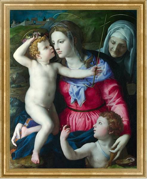Постер Мадонна с младенцем и Святыми 4 с типом исполнения На холсте в раме в багетной раме NA033.1.051
