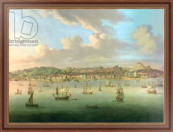 Постер The British Fleet Sailing into Lisbon Harbour, 1735 с типом исполнения На холсте в раме в багетной раме 35-M719P-83