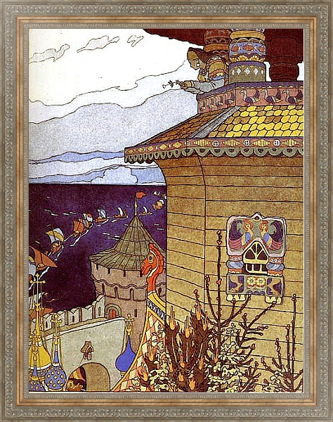 Постер Княгиня на теремной башне с типом исполнения На холсте в раме в багетной раме 484.M48.310