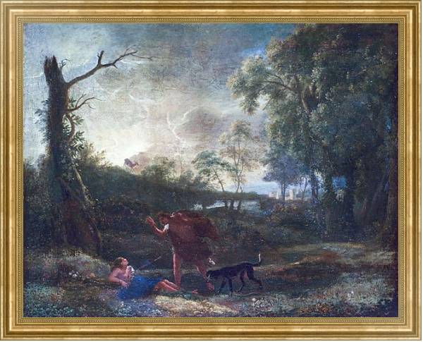 Постер Пейзаж со смертью Прокриды с типом исполнения На холсте в раме в багетной раме NA033.1.051