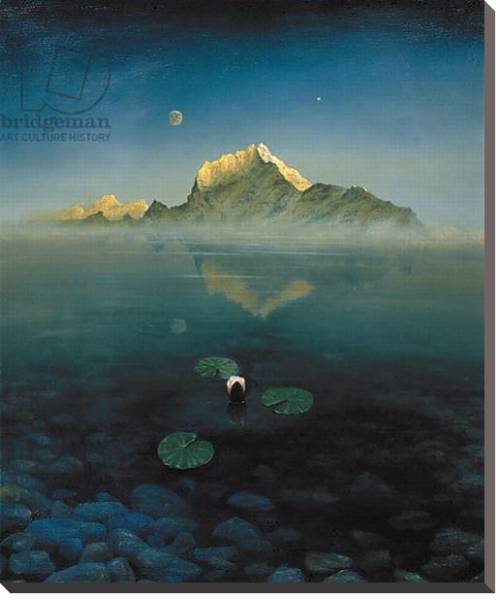 Постер Mountain over Lake с типом исполнения На холсте без рамы