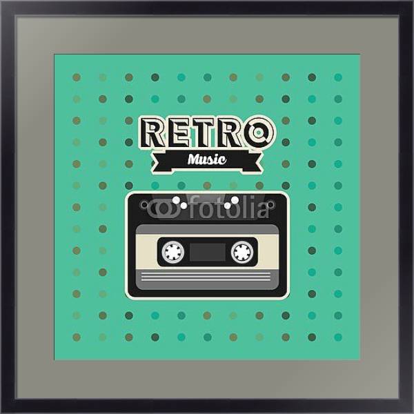 Постер Ретро музыка с типом исполнения Под стеклом в багетной раме 221-01