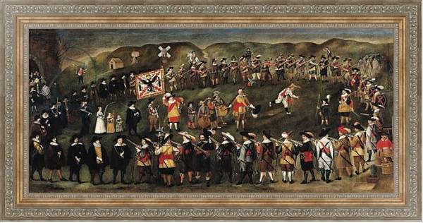 Постер Members of the Brotherhood of St. Barbara of Dunkirk in 1633 с типом исполнения На холсте в раме в багетной раме 484.M48.310