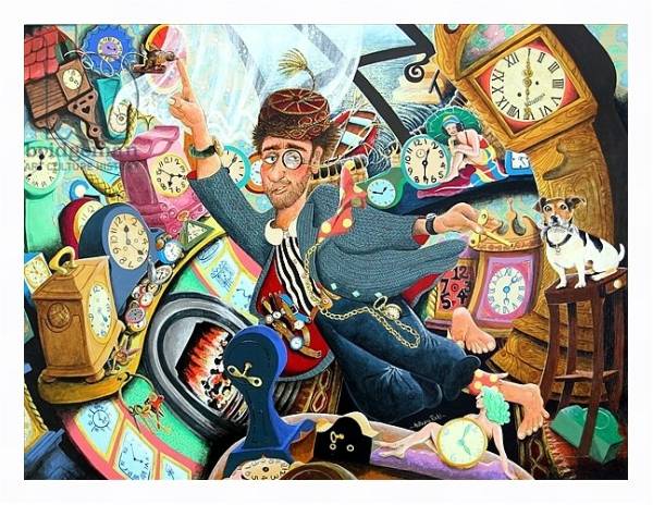 Постер Lord Cut-Glass listens to the maddening tick-tock of his clocks, 2005 с типом исполнения На холсте в раме в багетной раме 221-03