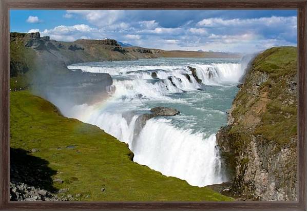 Постер Водопад Гюдльфосс. Исландия с типом исполнения На холсте в раме в багетной раме 221-02