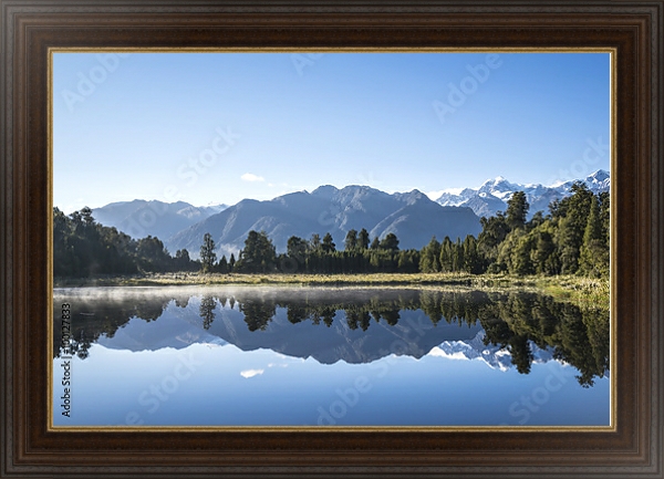 Постер Озере Мэтисон, Южный остров Новой Зеландии с типом исполнения На холсте в раме в багетной раме 1.023.151