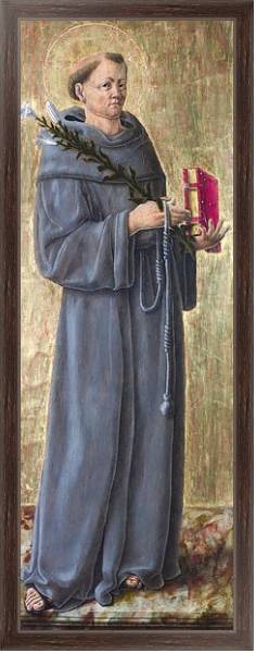 Постер Святой Энтони из Падуи с типом исполнения На холсте в раме в багетной раме 221-02