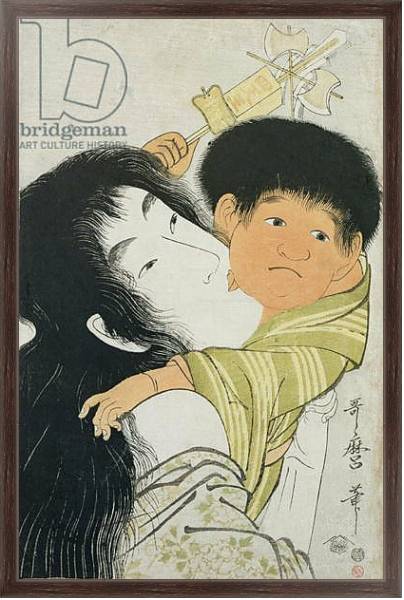 Постер Yama-Uba and Kintoki с типом исполнения На холсте в раме в багетной раме 221-02