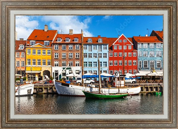 Постер Дания, Копенгаген  с типом исполнения На холсте в раме в багетной раме 595.M52.330