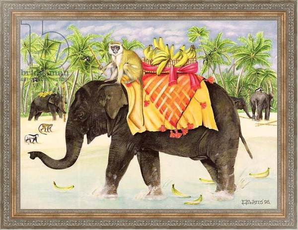 Постер Elephants with Bananas, 1998 с типом исполнения На холсте в раме в багетной раме 484.M48.310