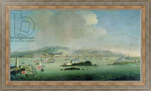 Постер A Sea Battle off the Coast of Louis Berg, Canada с типом исполнения На холсте в раме в багетной раме 484.M48.310
