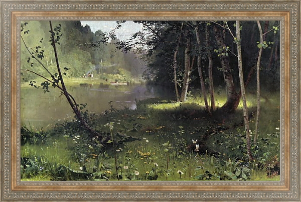 Постер Лесная река с типом исполнения На холсте в раме в багетной раме 484.M48.310