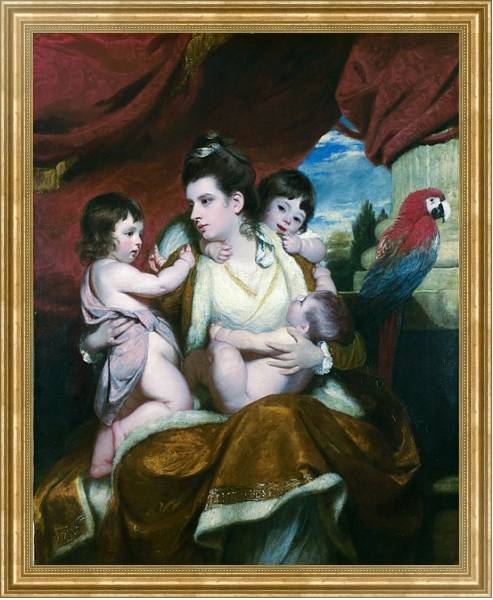 Постер Леди Кокбурн и ее три старших сына с типом исполнения На холсте в раме в багетной раме NA033.1.051