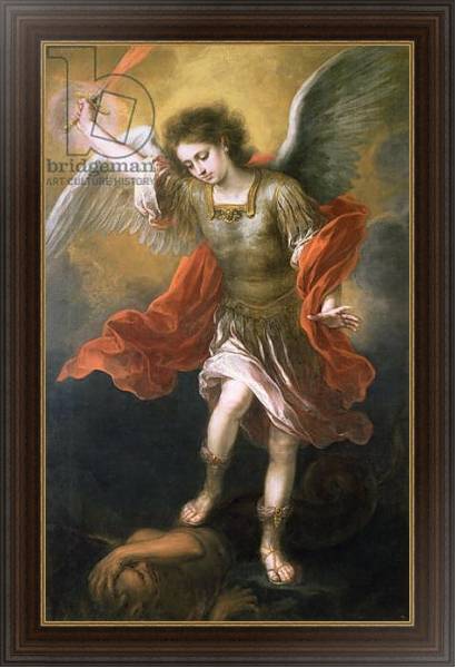 Постер Saint Michael banishes the devil to the abyss, 1665/68 с типом исполнения На холсте в раме в багетной раме 1.023.151