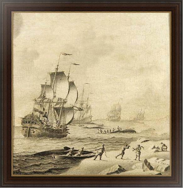Постер Китовый промысел с типом исполнения На холсте в раме в багетной раме 1.023.151