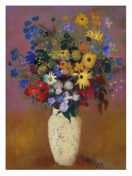 Постер Vase of Flowers (2) с типом исполнения На холсте в раме в багетной раме 221-03