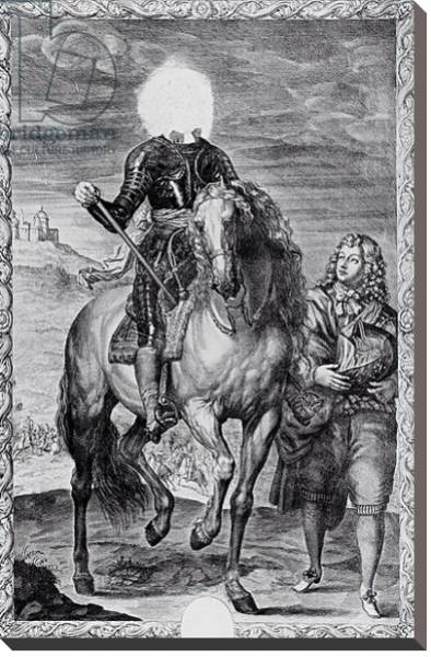 Постер Defaced equestrian portrait of Charles I, engraved by Pierre Lombart с типом исполнения На холсте без рамы
