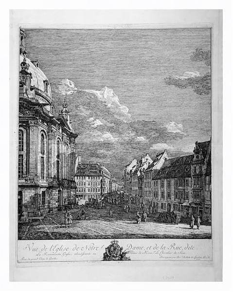 Постер Вид на Фрауэнкирхе в Дрездене с типом исполнения На холсте в раме в багетной раме 221-03