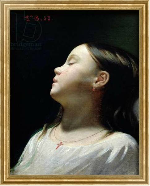 Постер Young Girl Sleeping, 1852 с типом исполнения На холсте в раме в багетной раме NA033.1.051