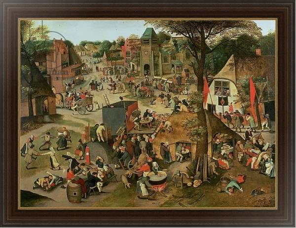 Постер Village Festival in Honour of St. Hubert and St. Anthony, 1632 с типом исполнения На холсте в раме в багетной раме 1.023.151