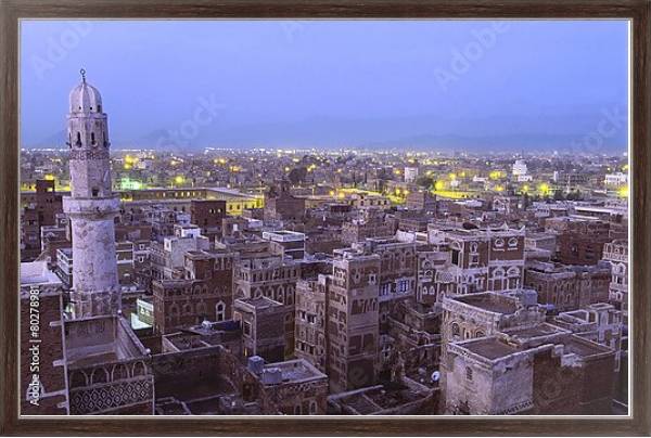 Постер Сана, столица Йемена с типом исполнения На холсте в раме в багетной раме 221-02