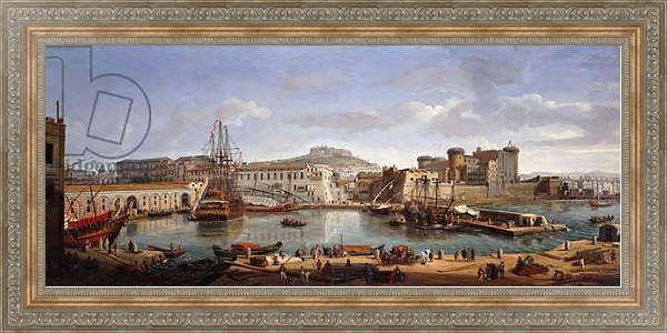 Постер The Darsena, Naples, c.1702 с типом исполнения На холсте в раме в багетной раме 484.M48.310