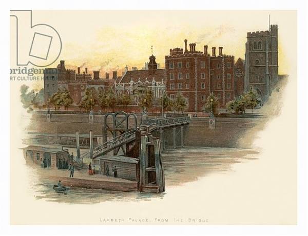 Постер Lambeth Palace, from the bridge с типом исполнения На холсте в раме в багетной раме 221-03