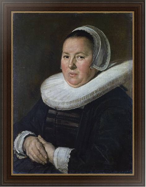 Постер Портрет женщины средних лет с типом исполнения На холсте в раме в багетной раме 1.023.151