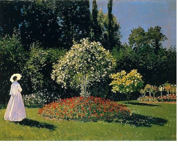 Постер Жанна-Маргарита Лекадр в саду с типом исполнения На холсте без рамы