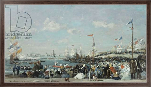 Постер The Regatta at Le Havre, 1869 с типом исполнения На холсте в раме в багетной раме 221-02