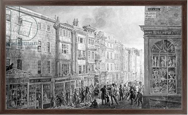 Постер The Strand from the corner of Villiers Street, 1824 с типом исполнения На холсте в раме в багетной раме 221-02