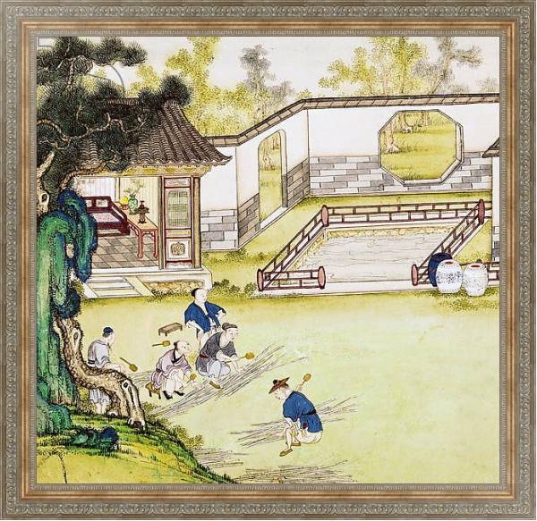 Постер Gathering bamboo to make paper с типом исполнения На холсте в раме в багетной раме 484.M48.310